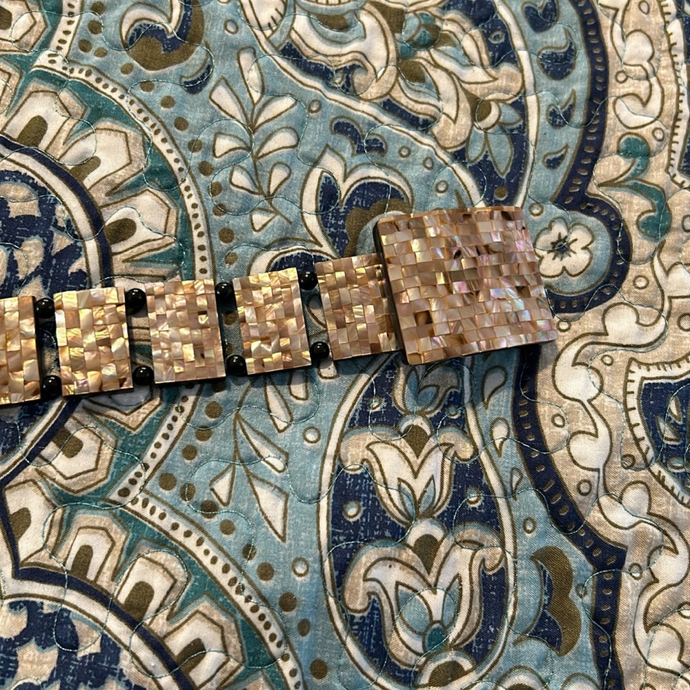Vintage abalone shell belt xs- medium 34 total length - Picture 8 of 10